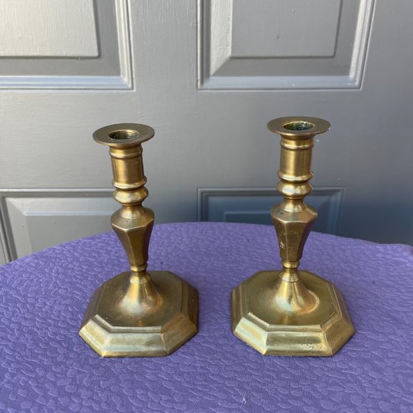 Vintage Other - Pairs of Brass Candleholders Candlesticks Made in Korea